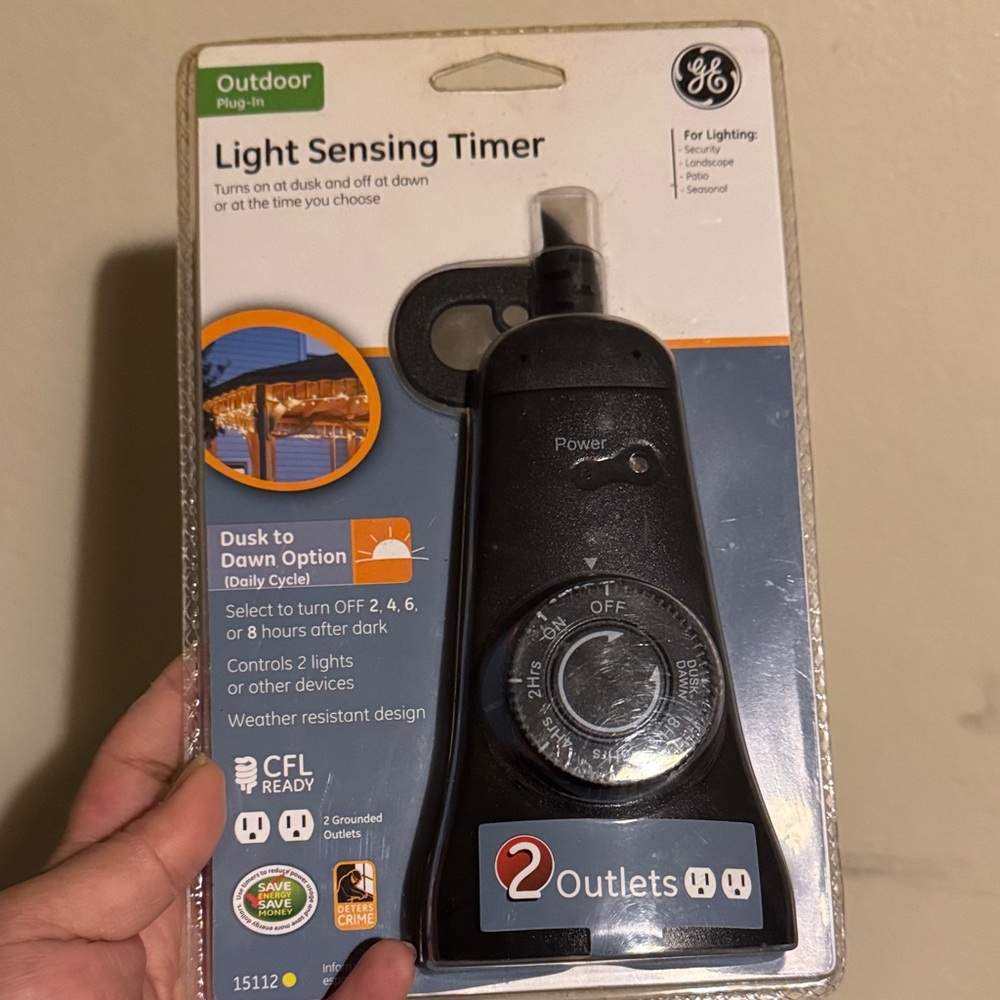 Sold on another website GE Light Sensing Timer Plug-In - Black